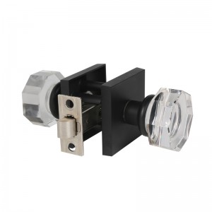 S2603 Чисти стъклени кристални копчета за врата, копчета за поверителност на октагона за спалня/bathroom, матово черно